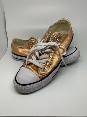 Metallic Rose Gold Low-Top Converse Sneakers